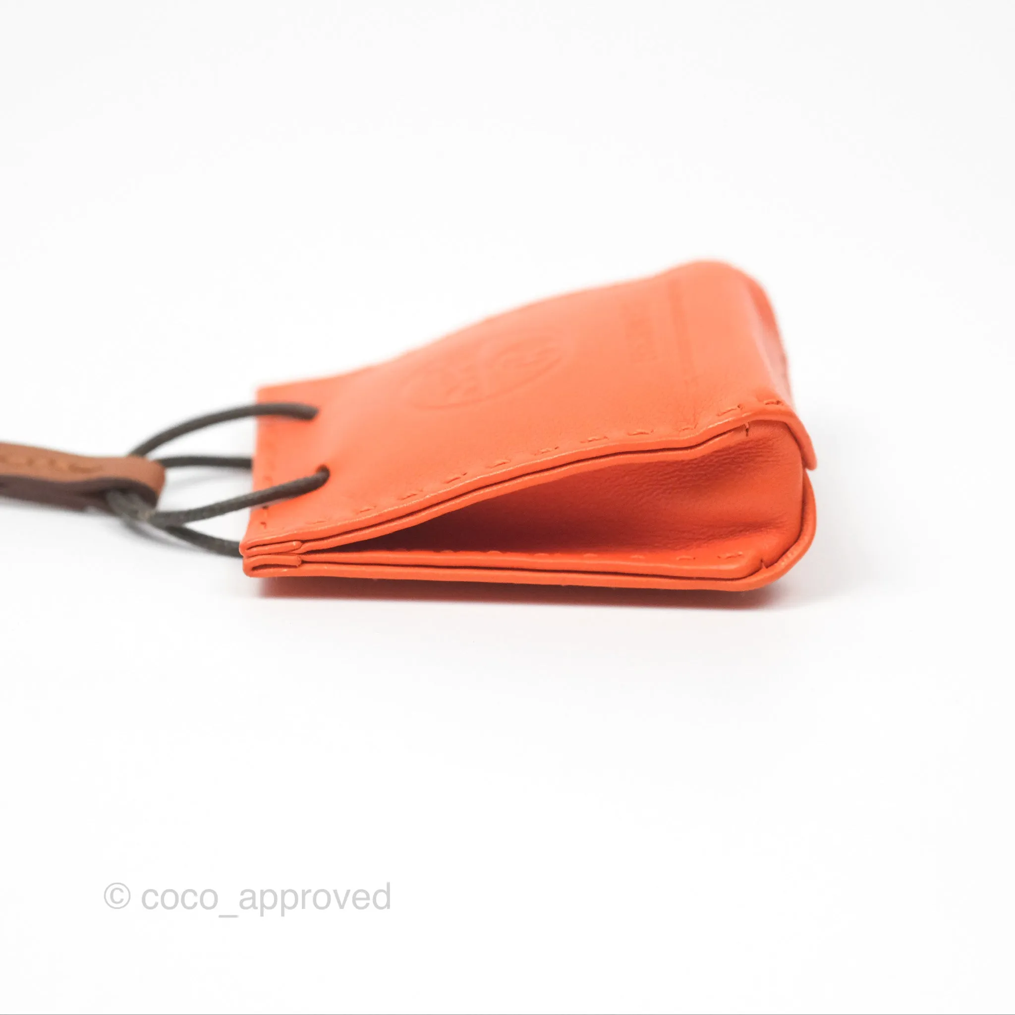 Herms Orange Shopping Bag Charm