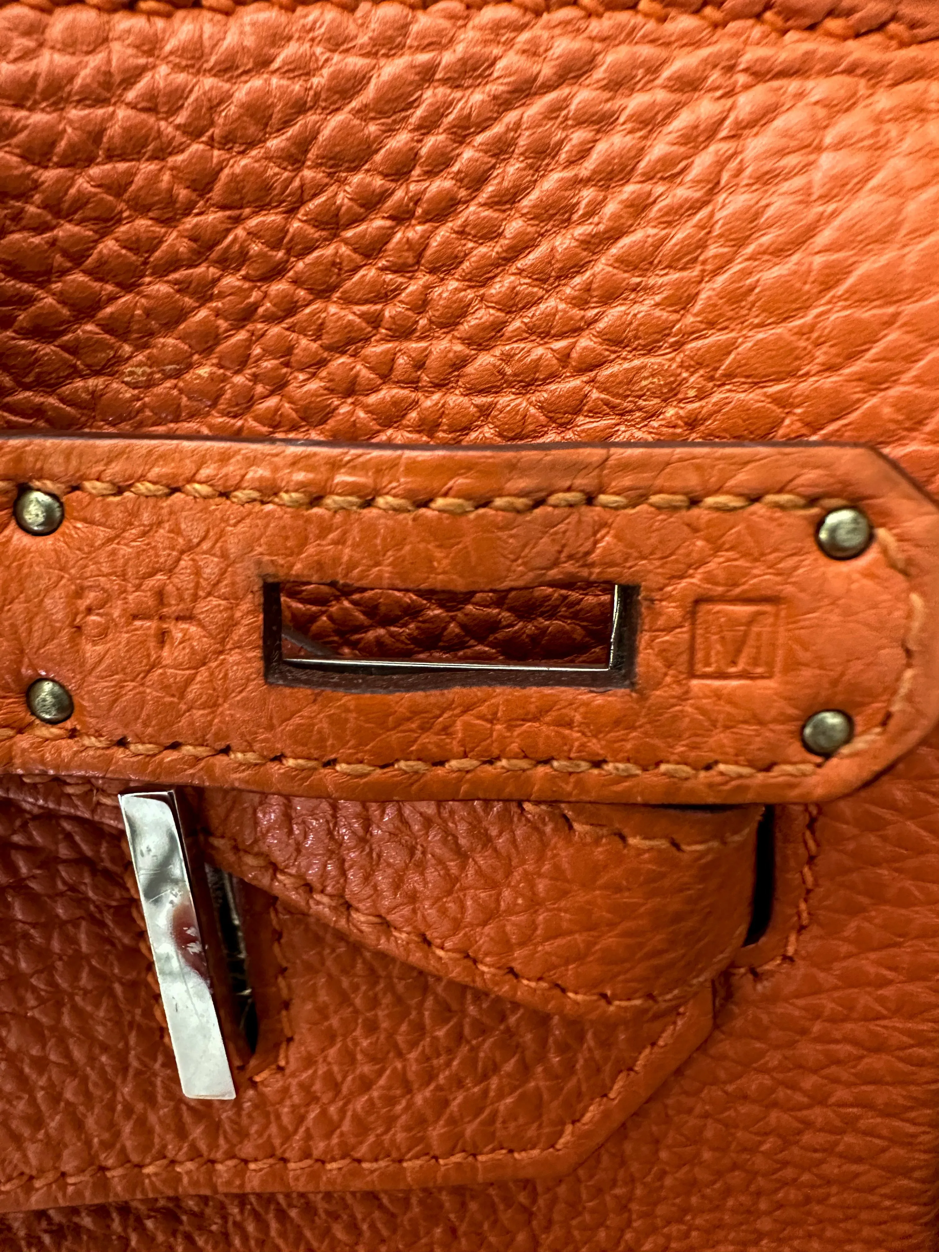 Herms Orange Togo Leather Birkin 30