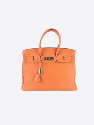 Herms Orange Togo Leather Birkin 35