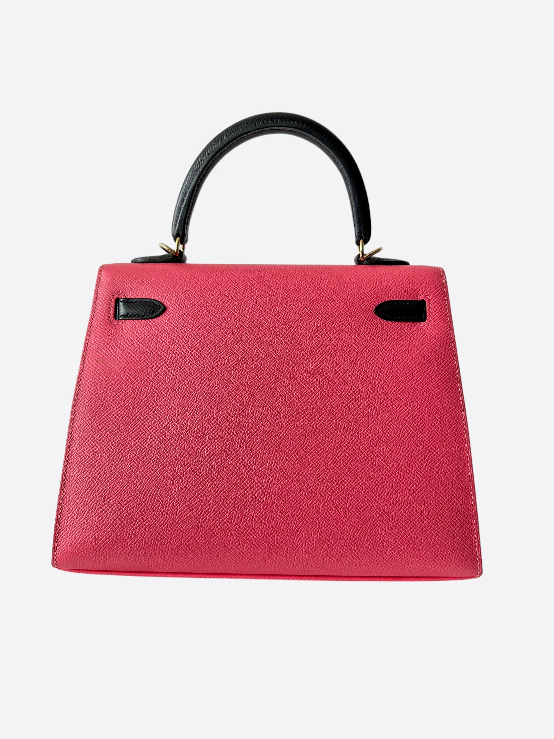 Herms Pink & Black Epsom Kelly 25