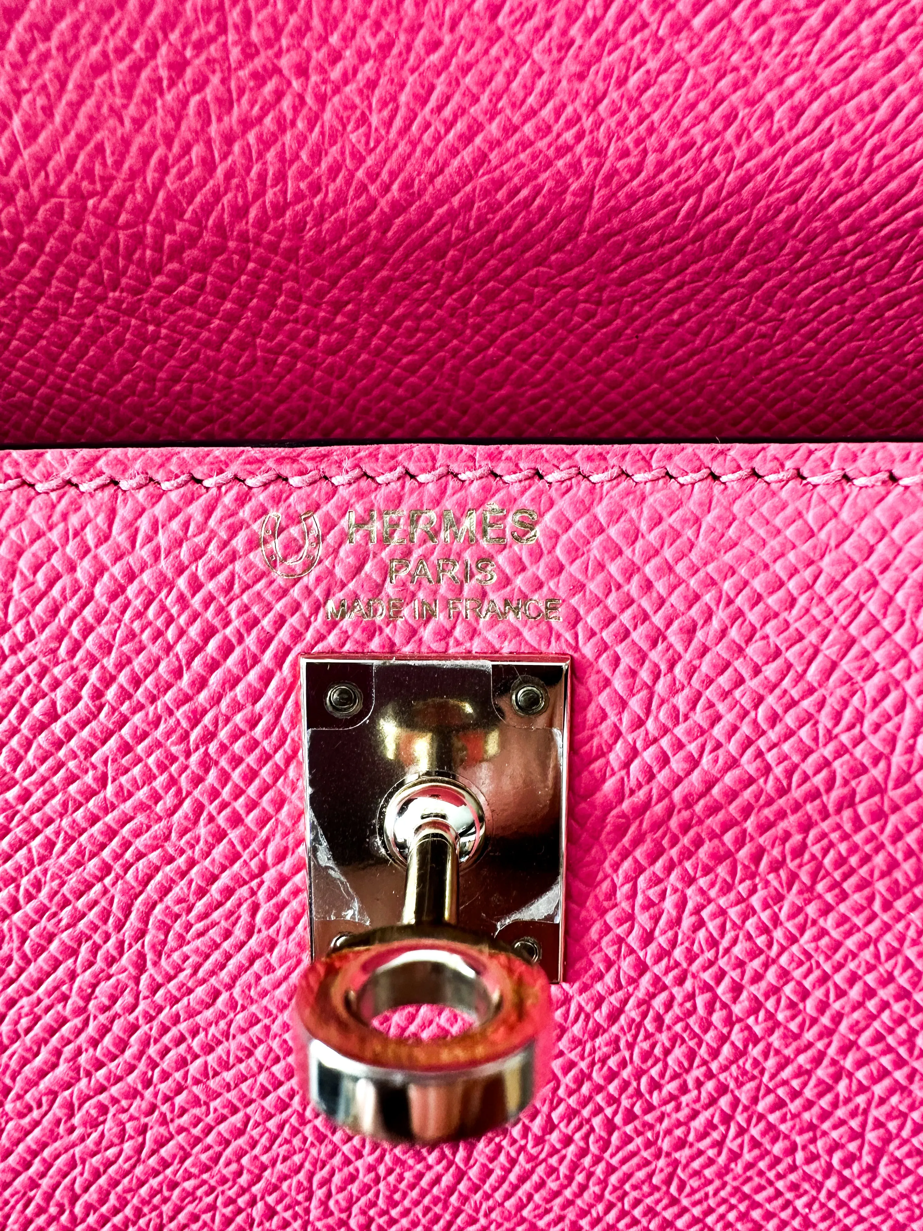 Herms Pink & Black Epsom Kelly 25