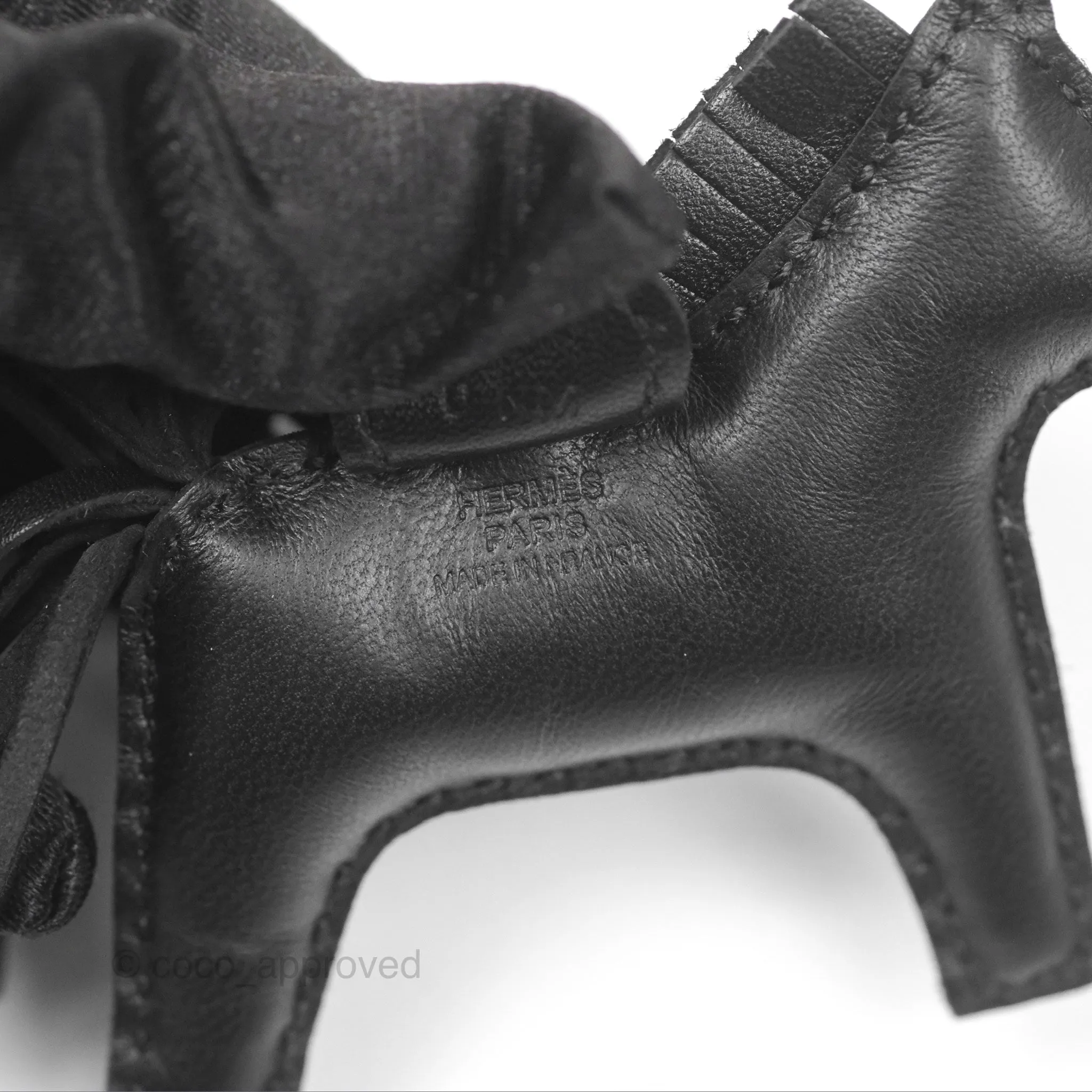 Herms Rodeo PM Bag Charm Black