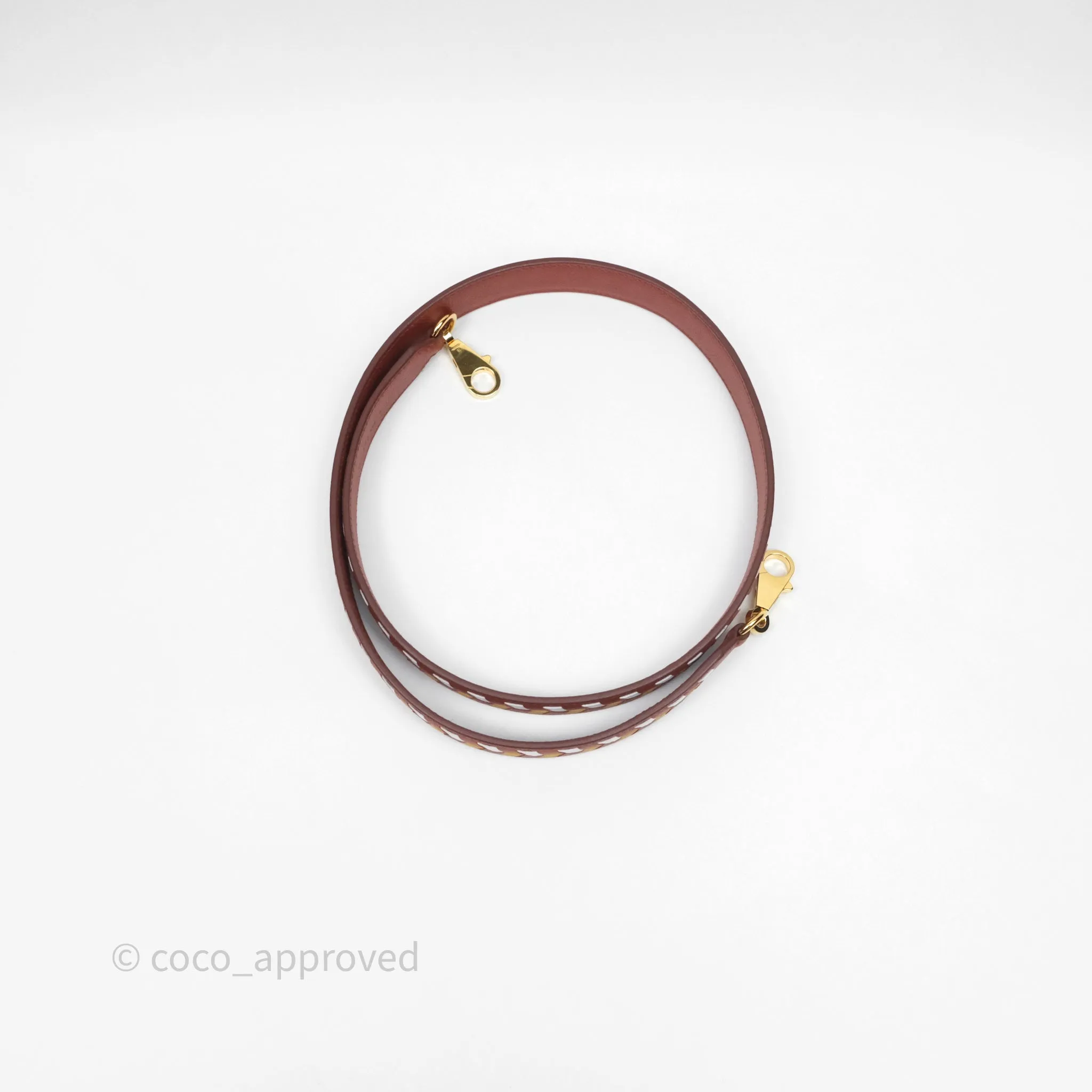 Herms Tressage Cuir Chevron Strap 25mm Gold Hardware