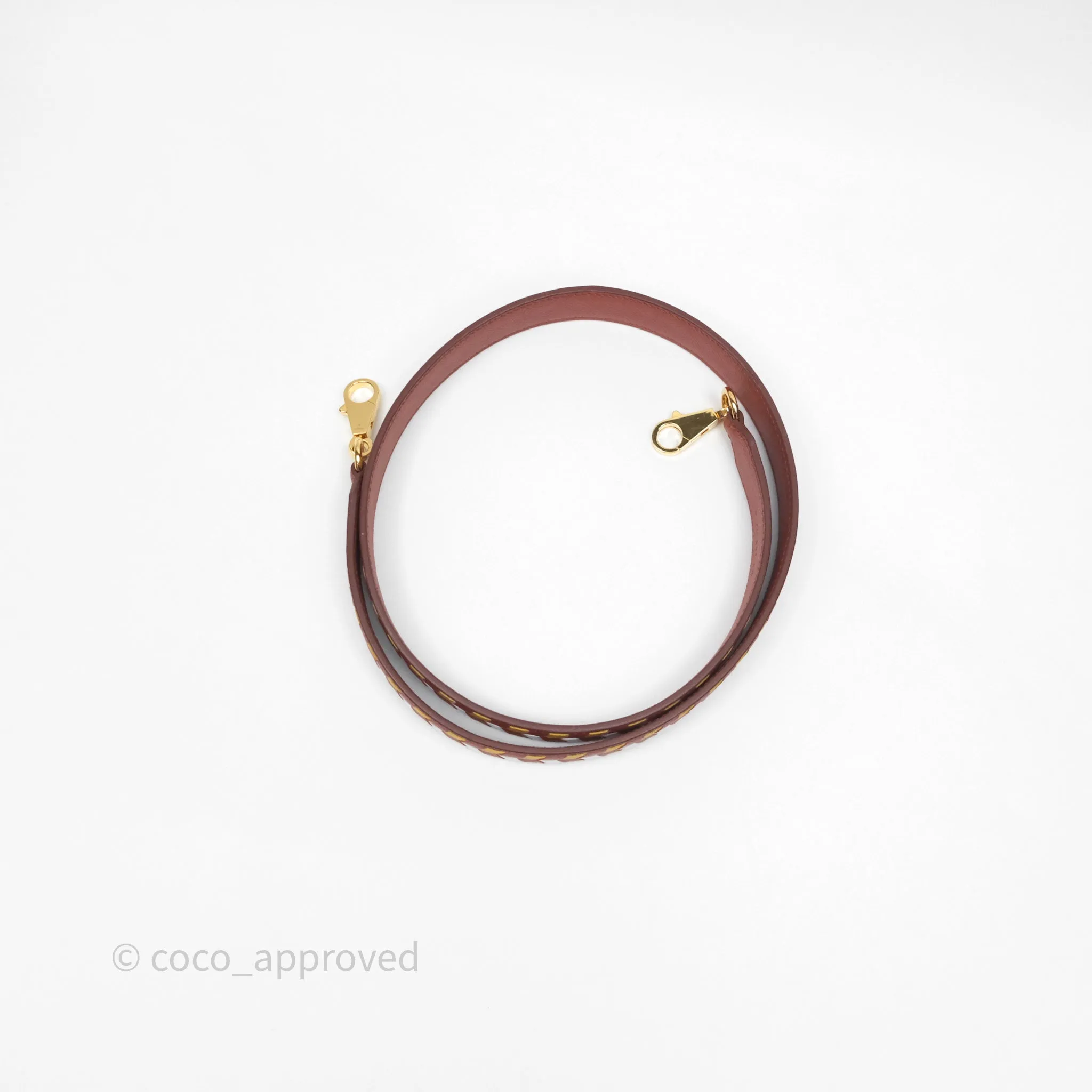 Herms Tressage Cuir Chevron Strap 25mm Gold Hardware