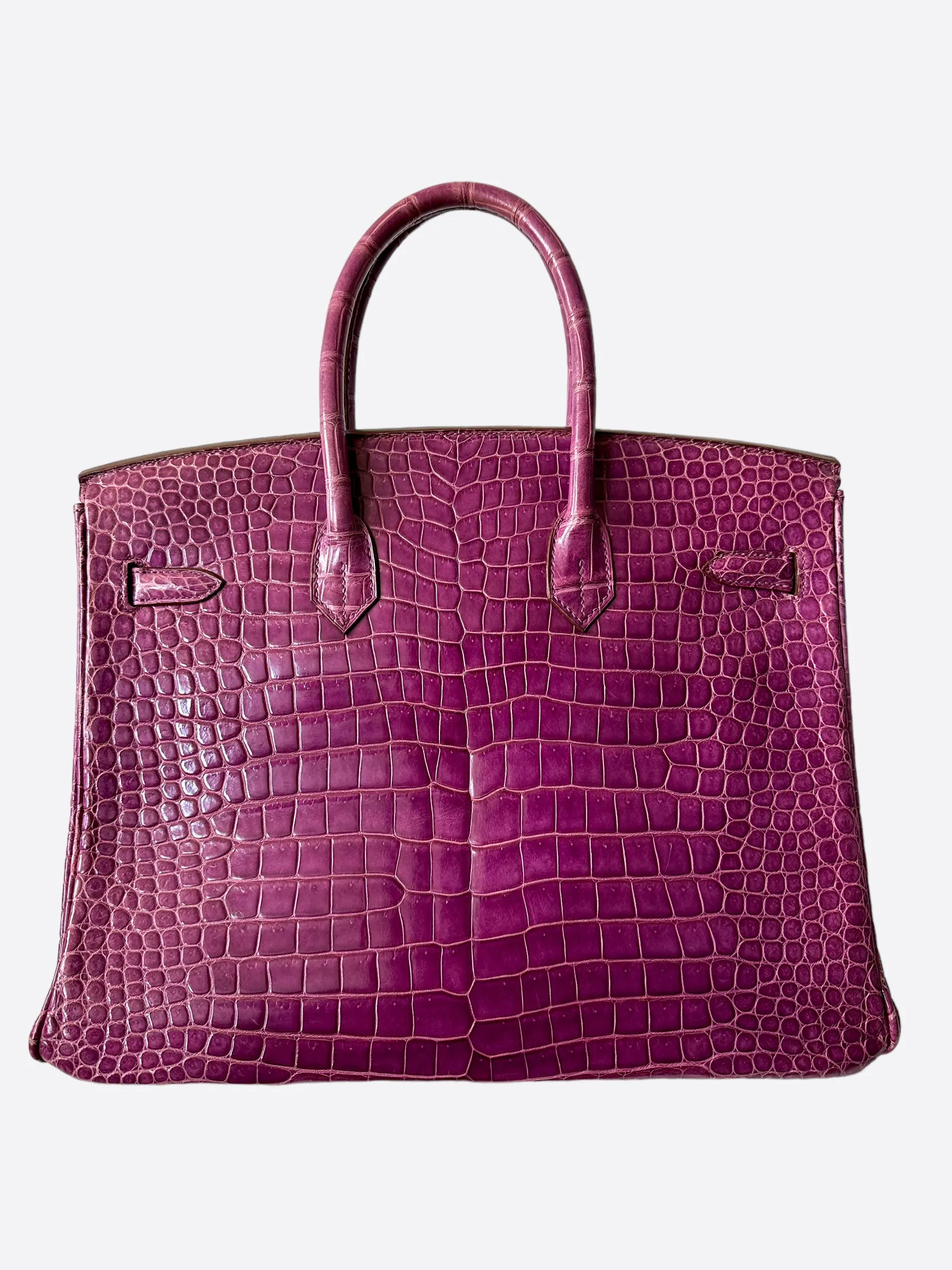 Herms Violet Porosus Crocodile Birkin 35