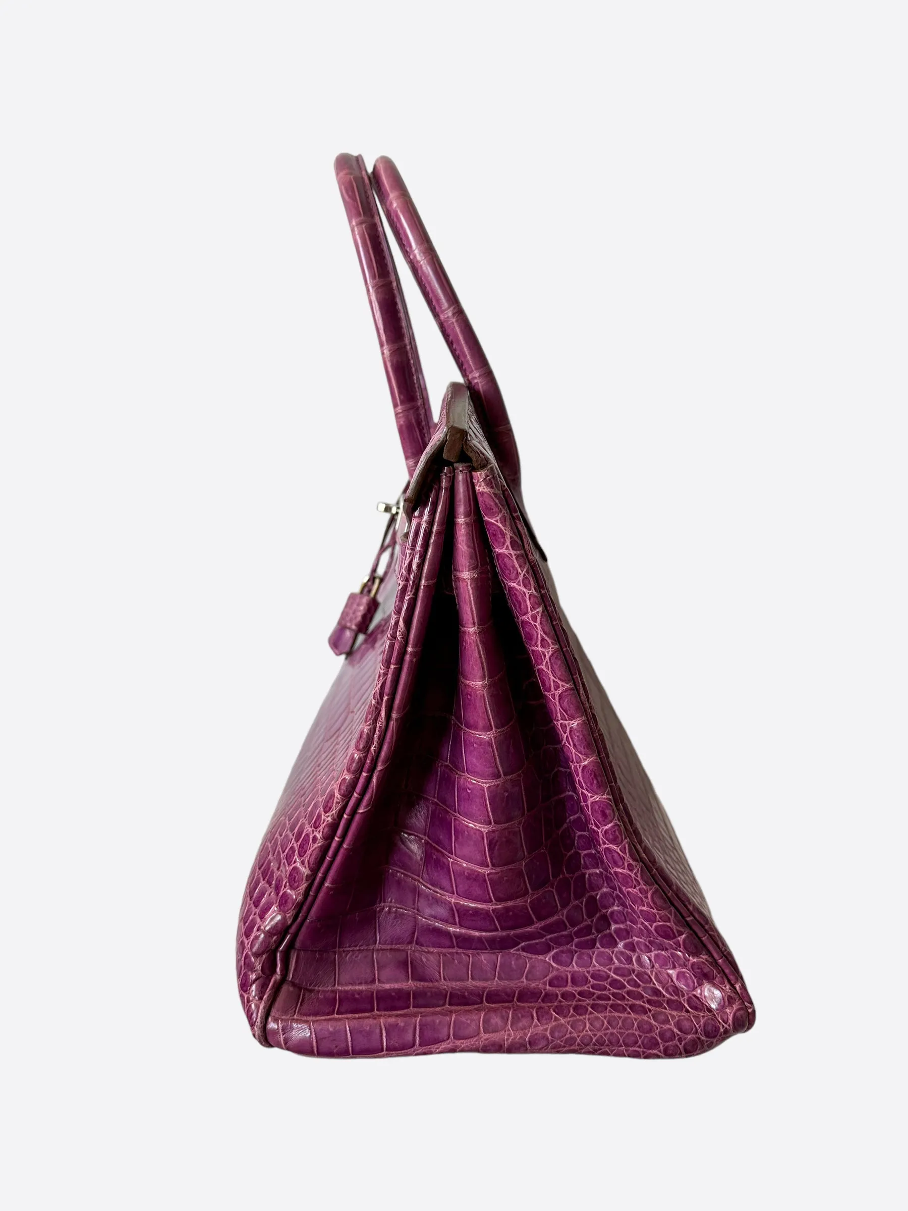 Herms Violet Porosus Crocodile Birkin 35