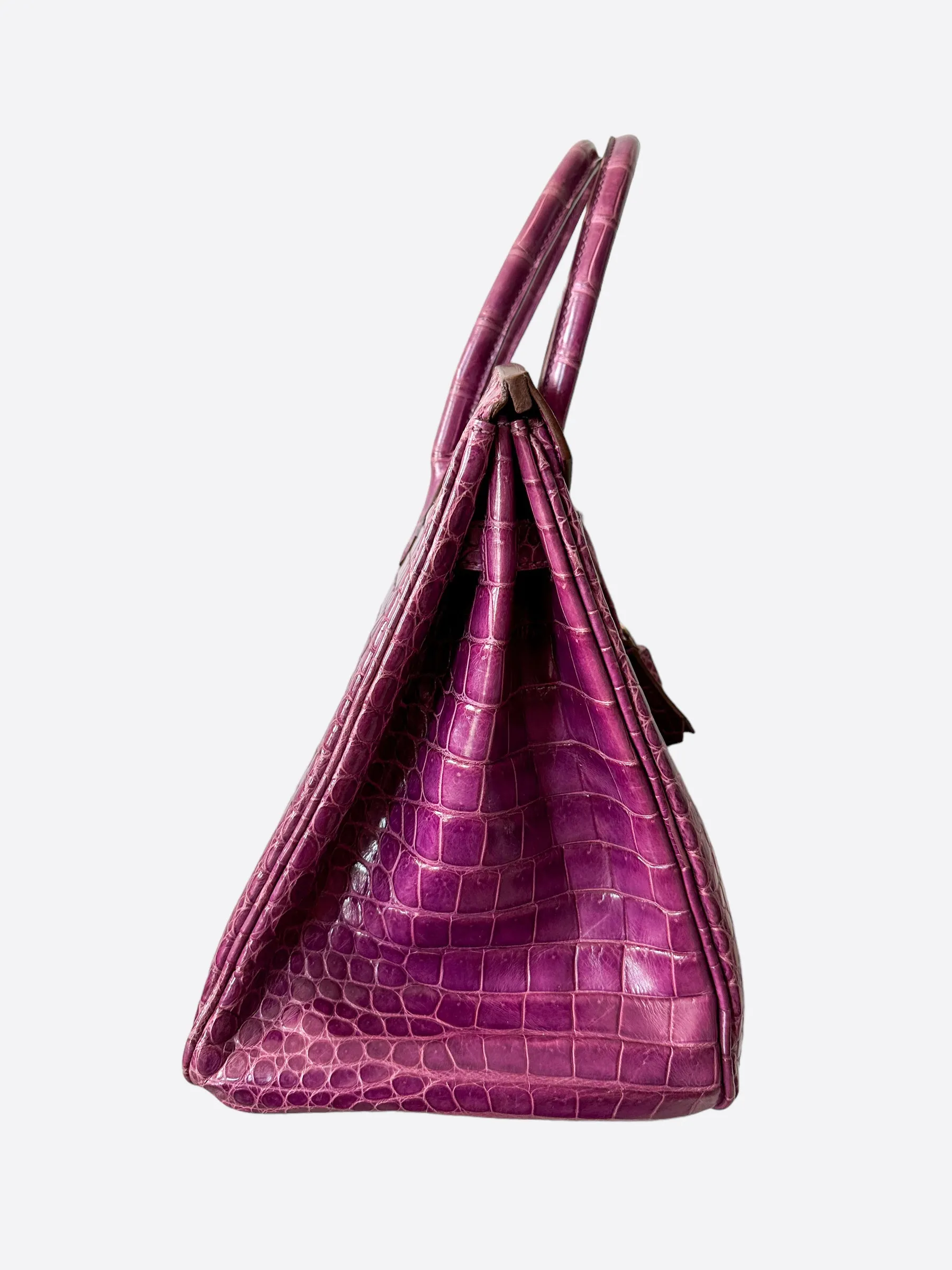 Herms Violet Porosus Crocodile Birkin 35