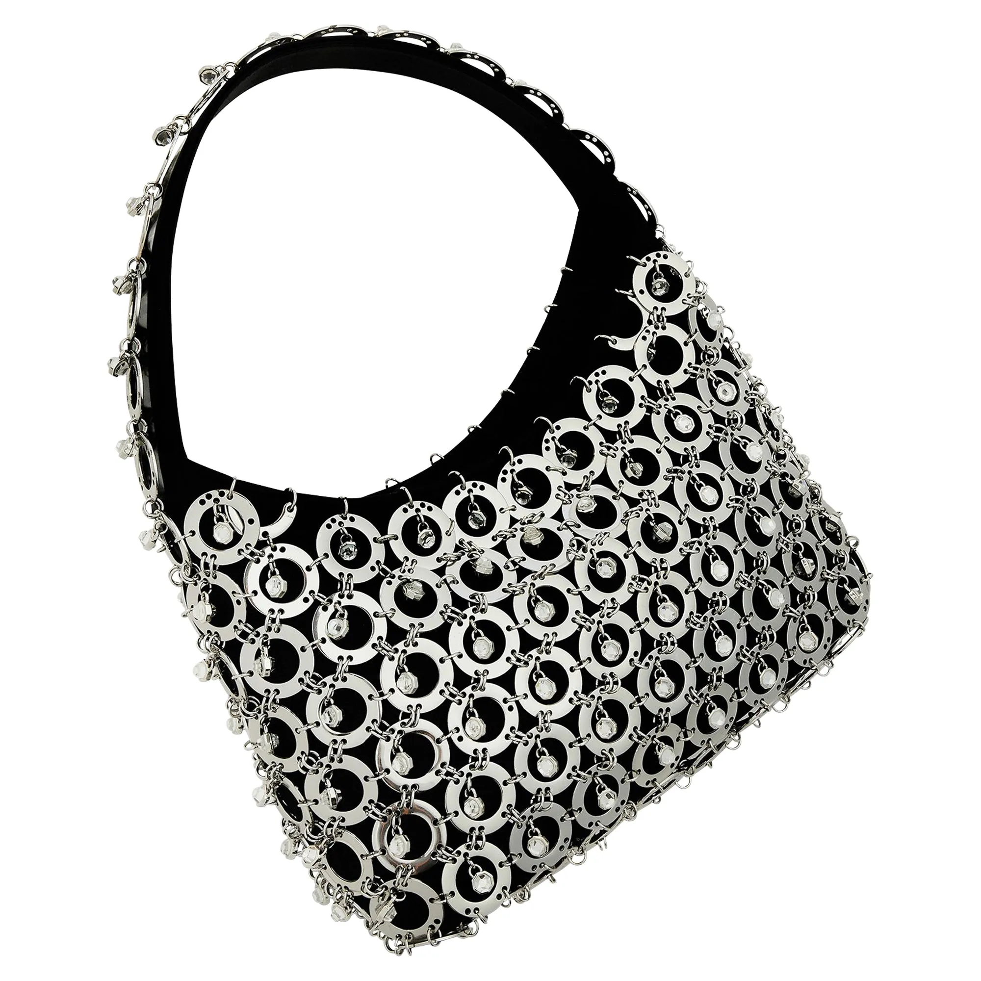Hobo bag with crystals