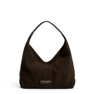 Honor Grace mini dark brown suede handbag