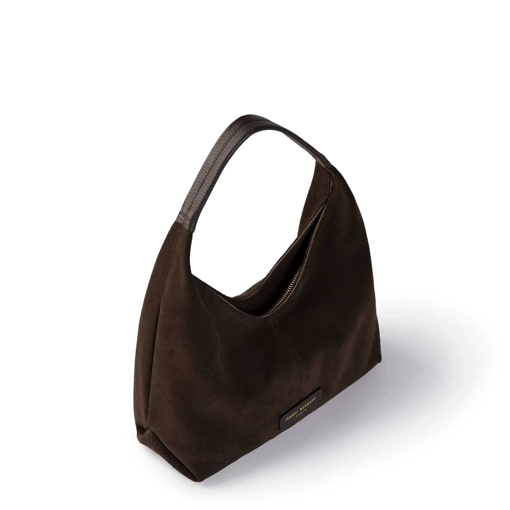 Honor Grace mini dark brown suede handbag