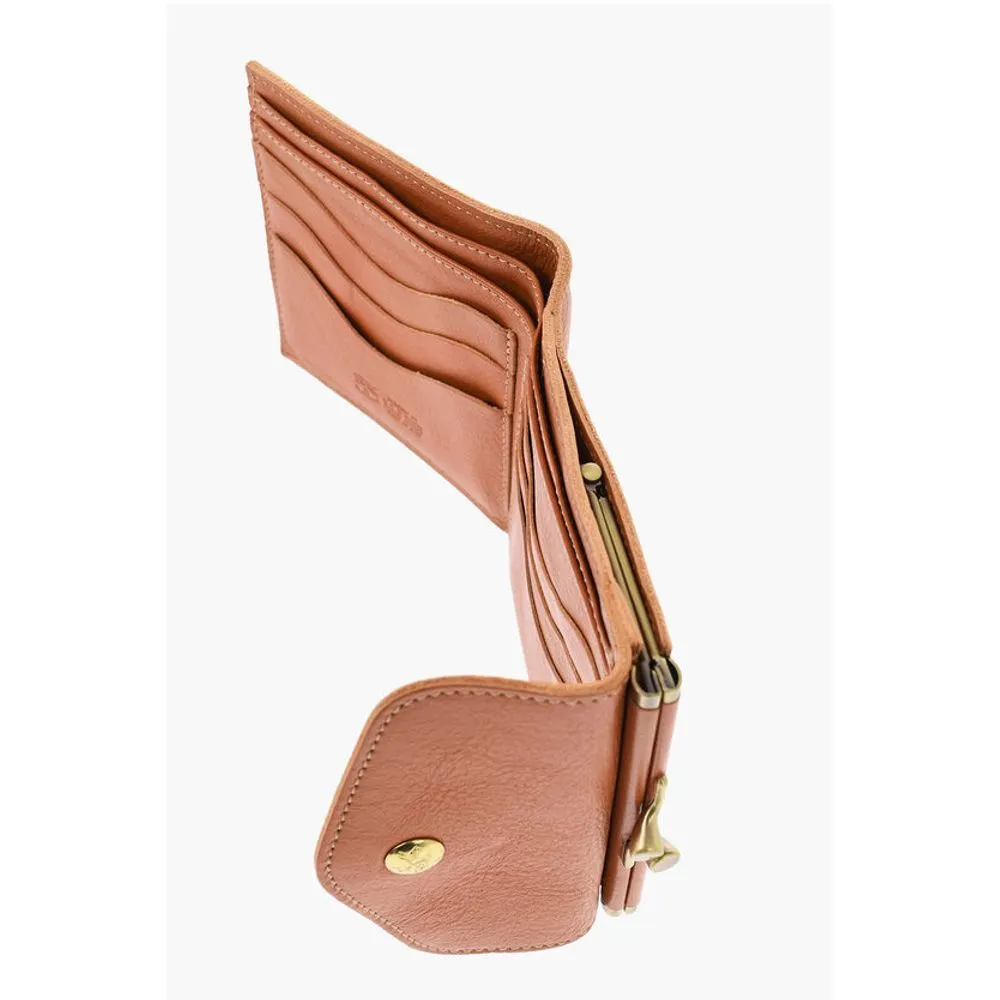 Il Bisonte Solid Color Leather Wallet