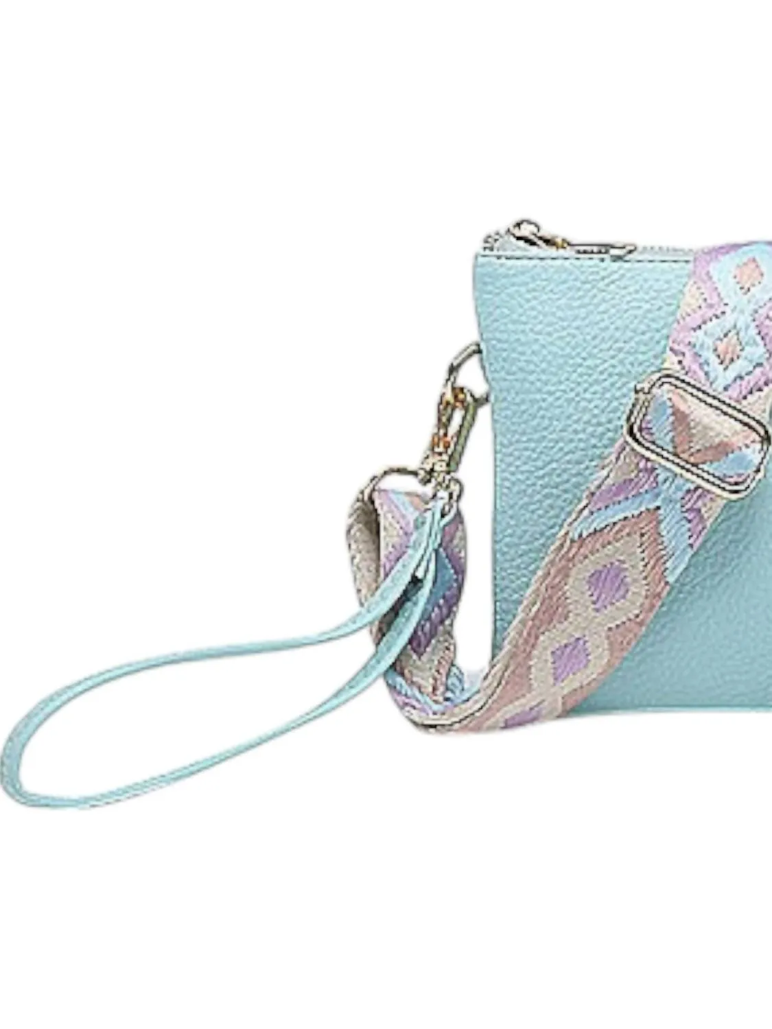 Izzy Crossbody W/ Guitar Strap In Dusty Blue