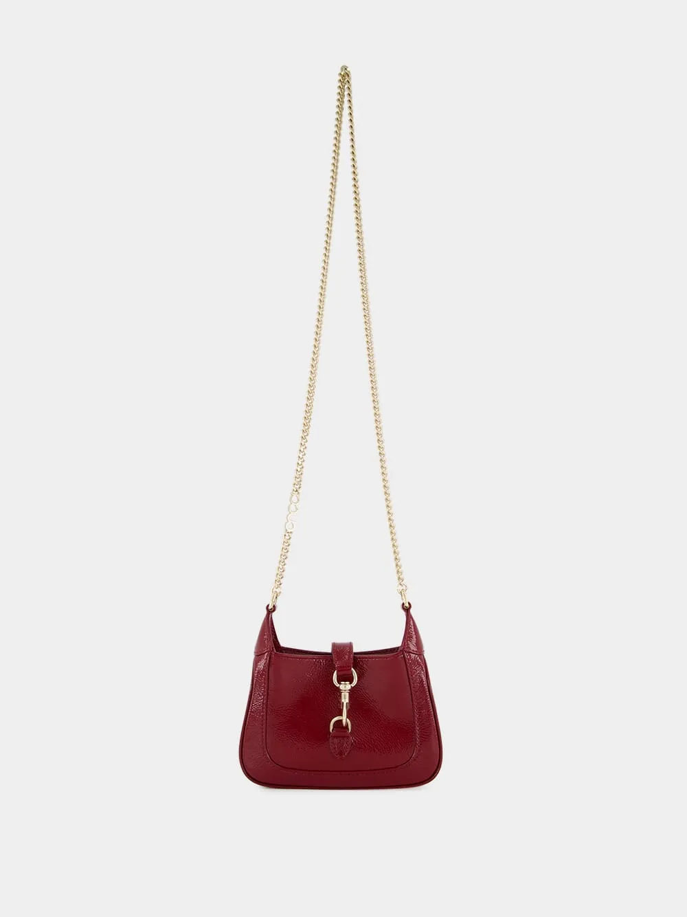 Jackie Notte Mini Rosso Ancora Patent Chain Bag