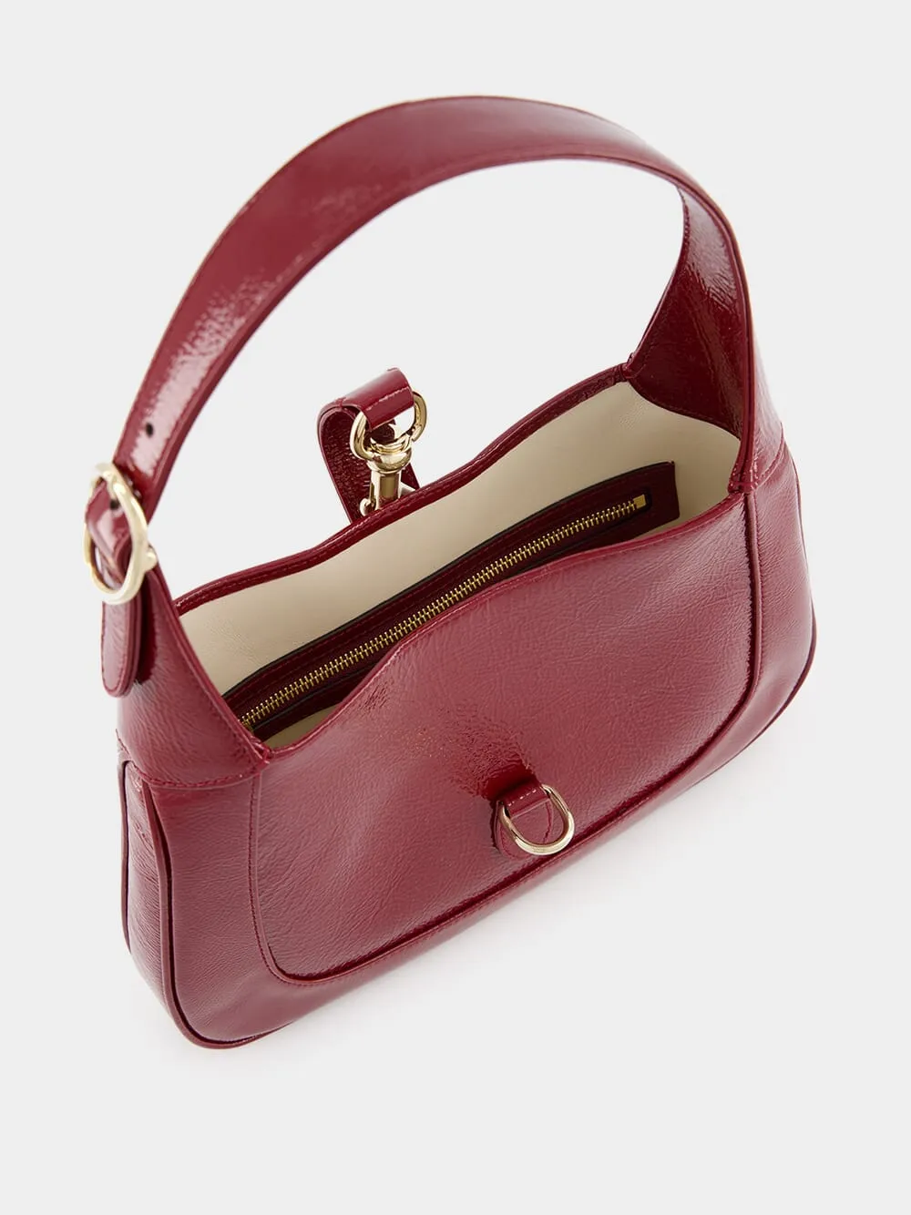Jackie Small Rosso Ancora Patent Leather Shoulder Bag