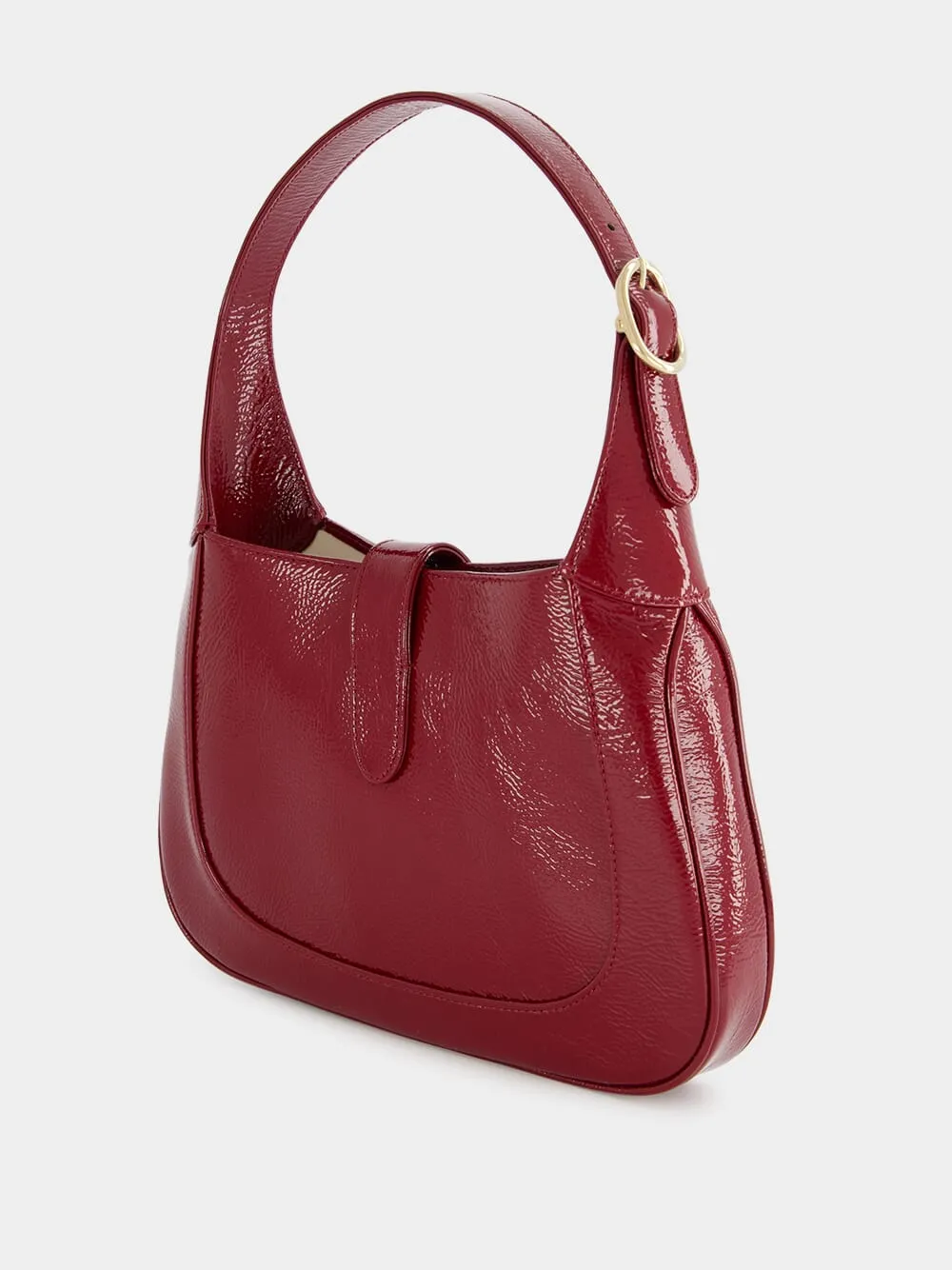 Jackie Small Rosso Ancora Patent Leather Shoulder Bag