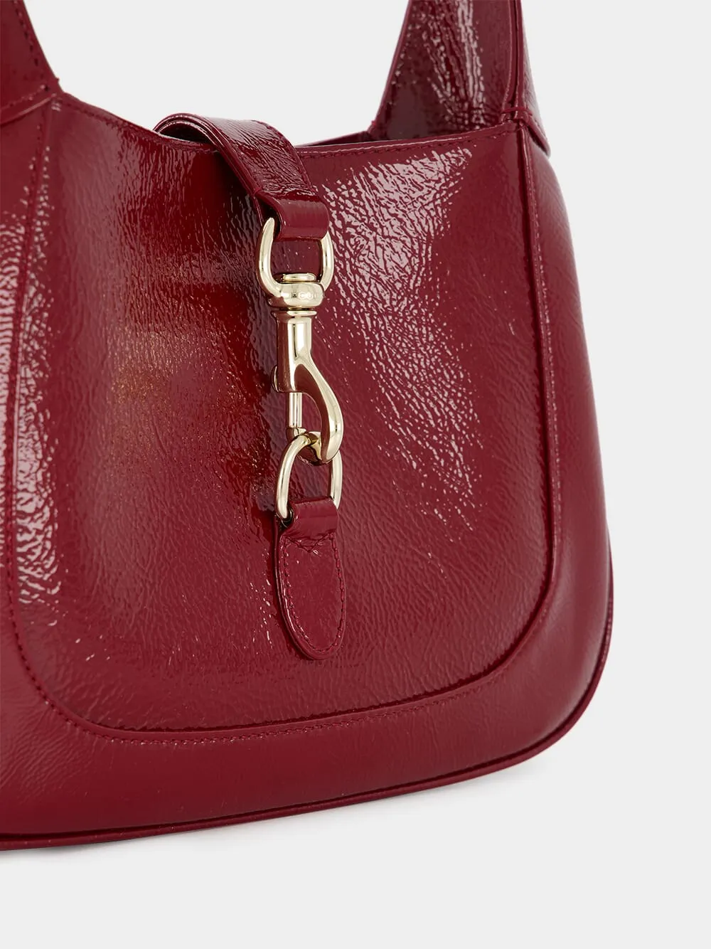 Jackie Small Rosso Ancora Patent Leather Shoulder Bag