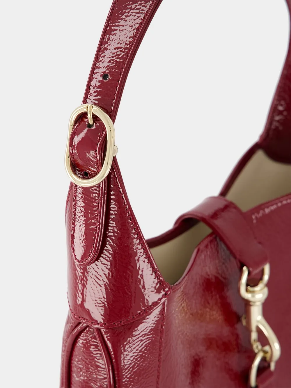 Jackie Small Rosso Ancora Patent Leather Shoulder Bag