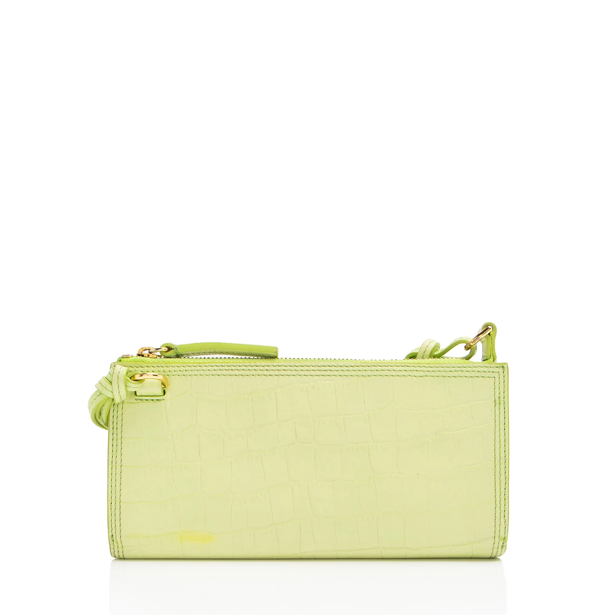 Jacquemus Croc Embossed Leather Le Pichoto Wallet on Strap