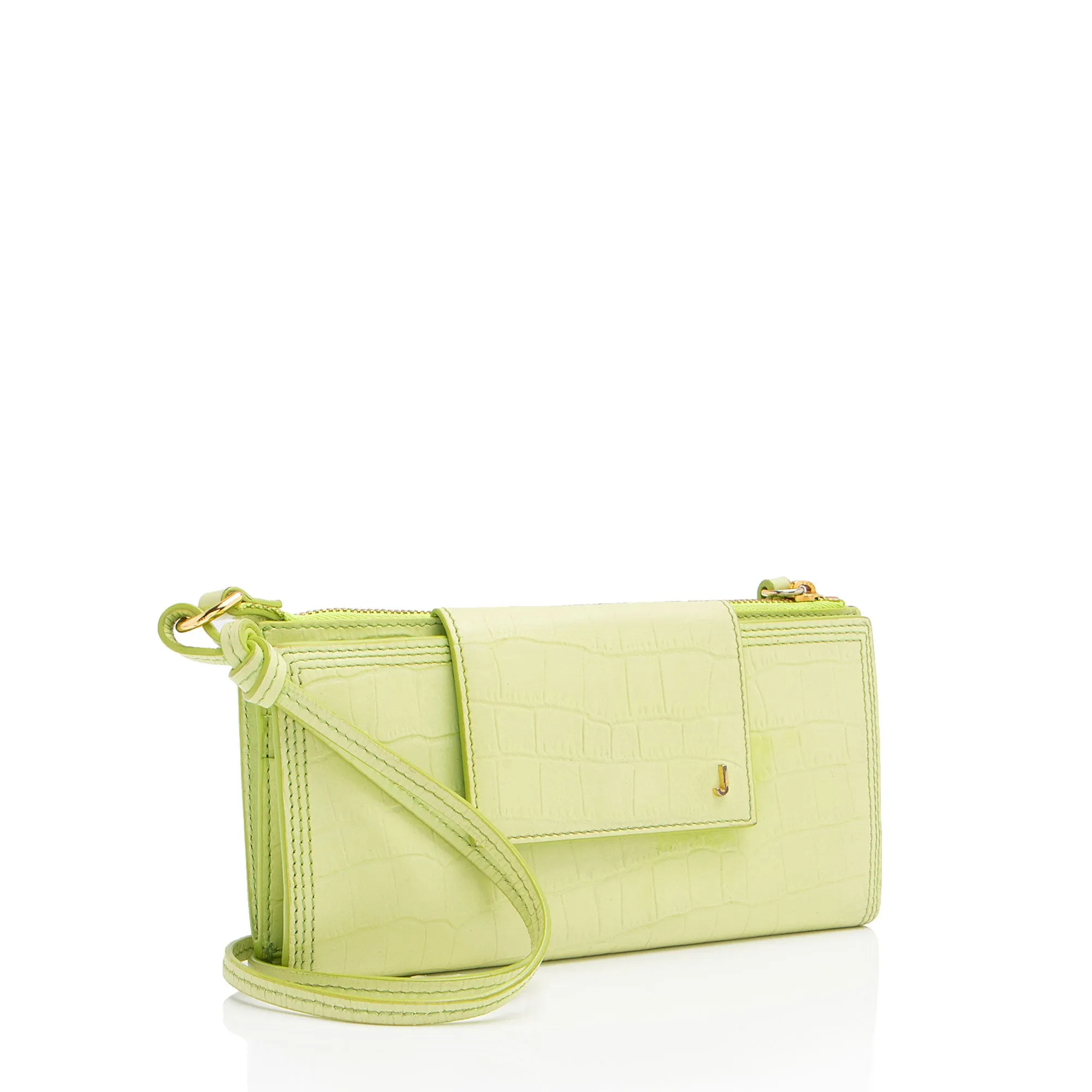 Jacquemus Croc Embossed Leather Le Pichoto Wallet on Strap