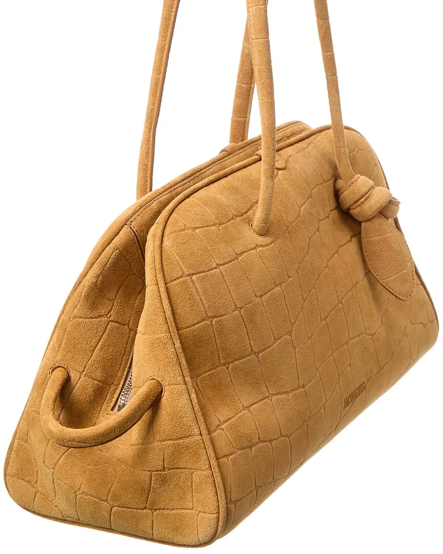 Jacquemus The Turismo Croc-Embossed Suede Satchel
