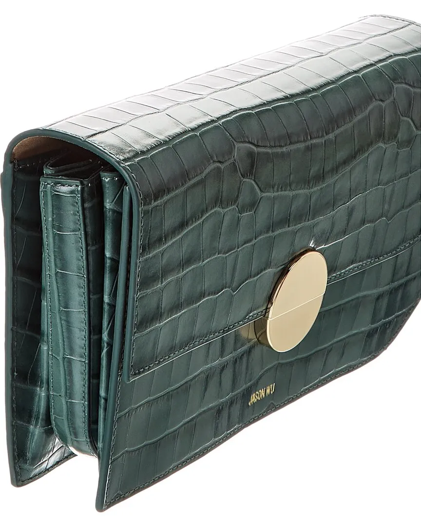 Jason Wu Croc-Embossed Leather Clutch