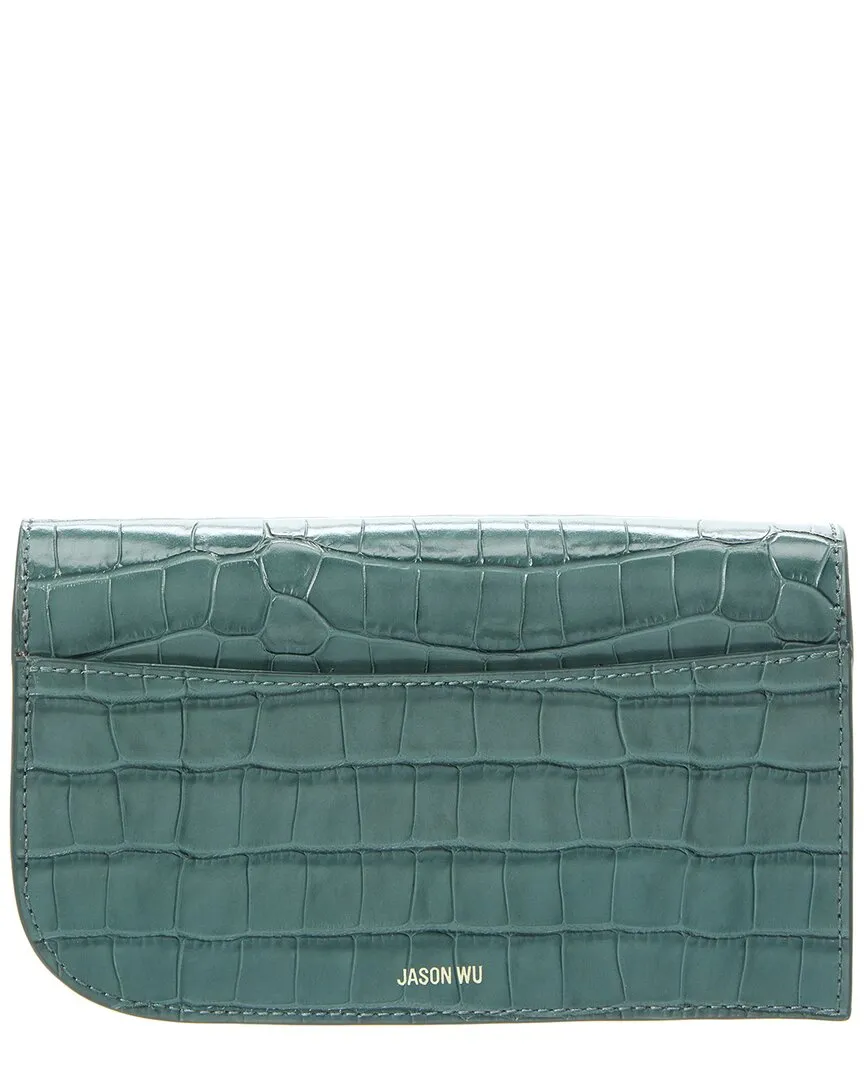Jason Wu Croc-Embossed Leather Clutch