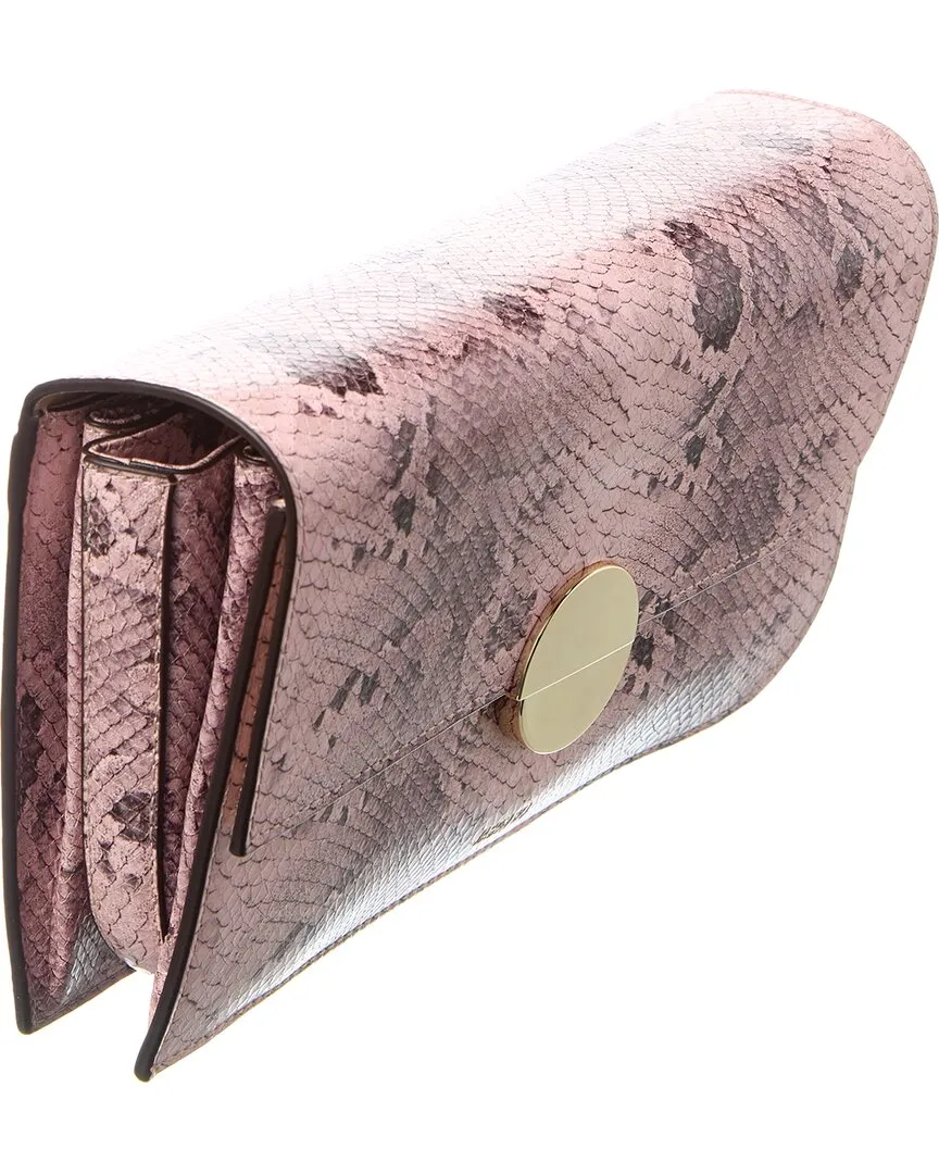 Jason Wu Snake-Embossed Leather Clutch