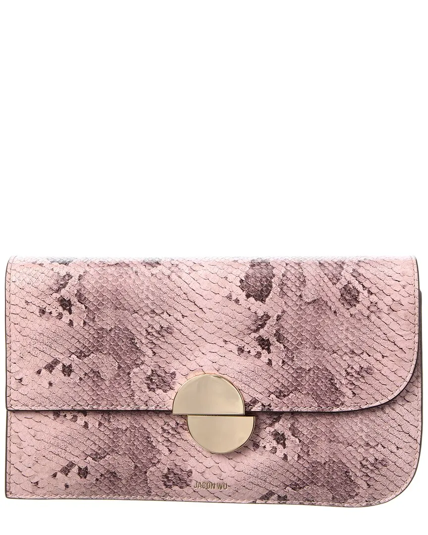 Jason Wu Snake-Embossed Leather Clutch