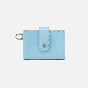 Jean Accordian Card Case In Polished Leather - Stratosphere