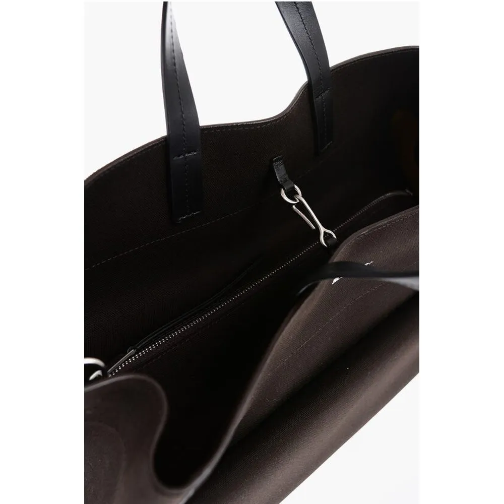 Jil Sander Canvas UTILITY Shopping Bag with Maxi Front Pocket