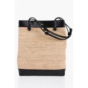Jil Sander Leather Edged BASE Rafia Shopping Bag