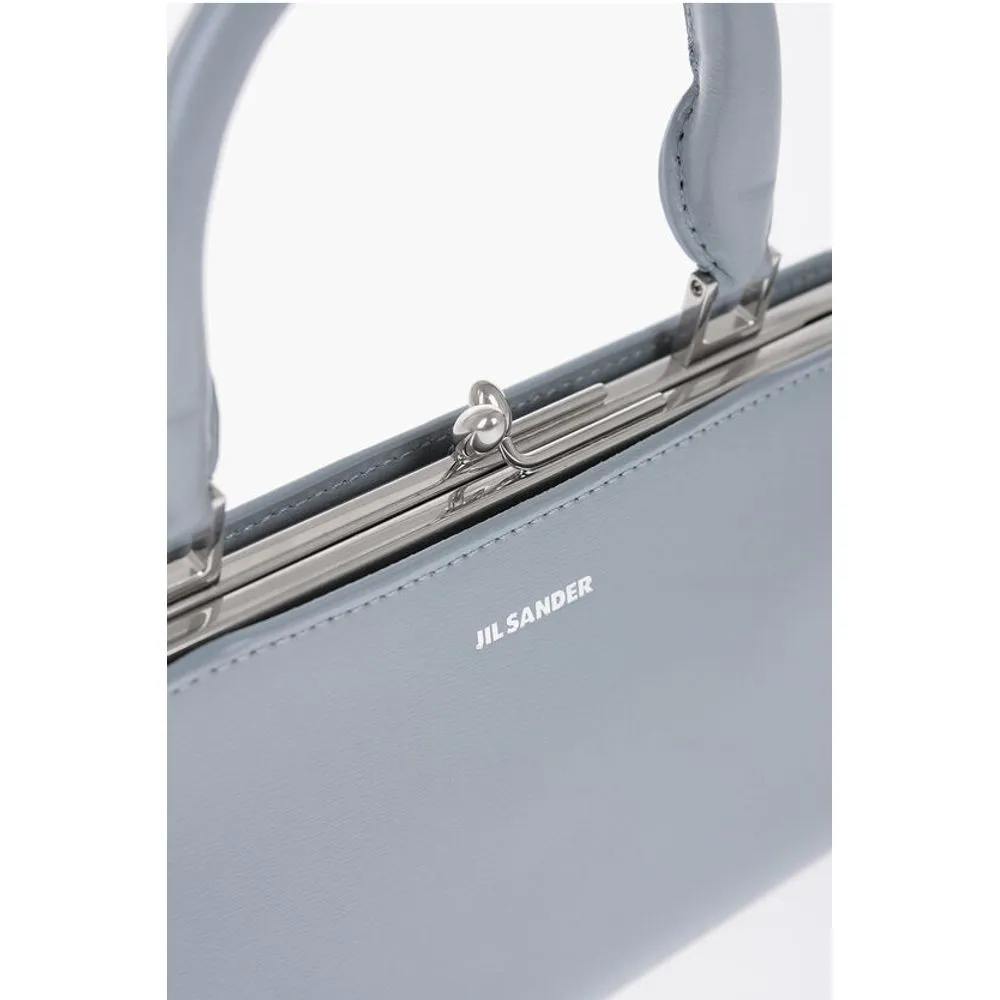 Jil Sander Leather GOJI Handbag with Clip Clap Closure