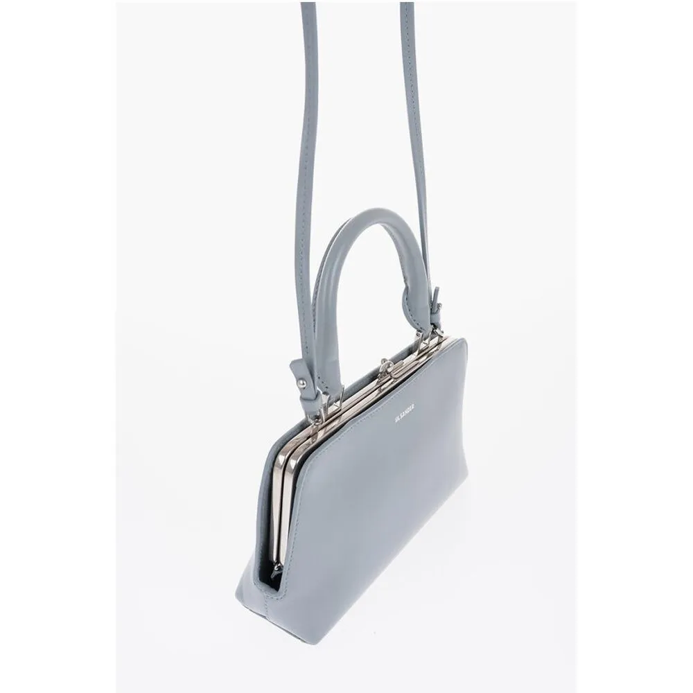 Jil Sander Leather GOJI Handbag with Clip Clap Closure