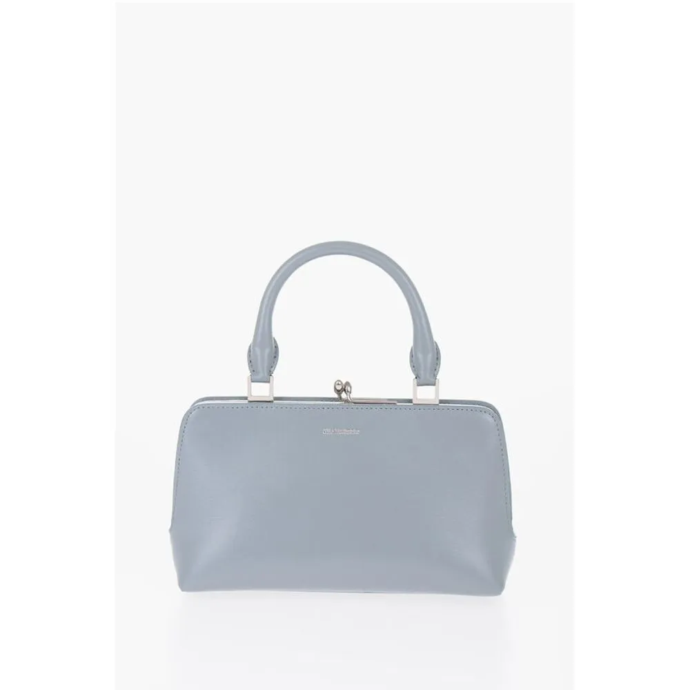 Jil Sander Leather GOJI Handbag with Clip Clap Closure