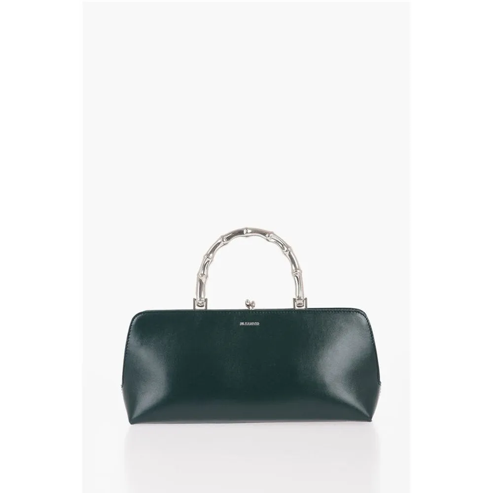 Jil Sander Leather Handbag with Clap Closure