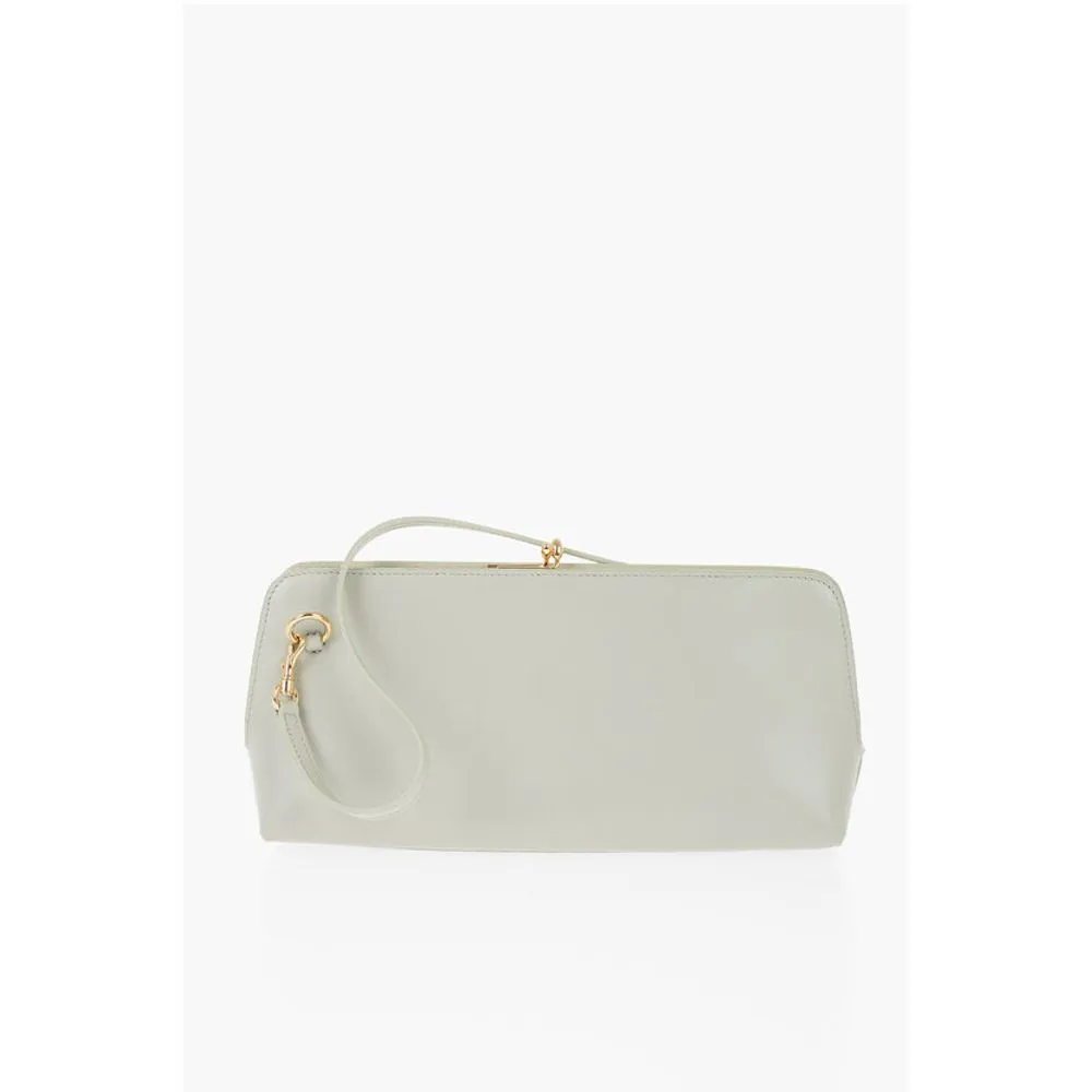 Jil Sander Leather Handbag with Clap Closure