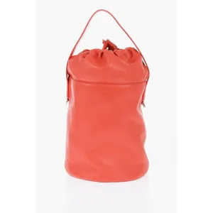 Jil Sander Leather Handbag with Drawstring Closure