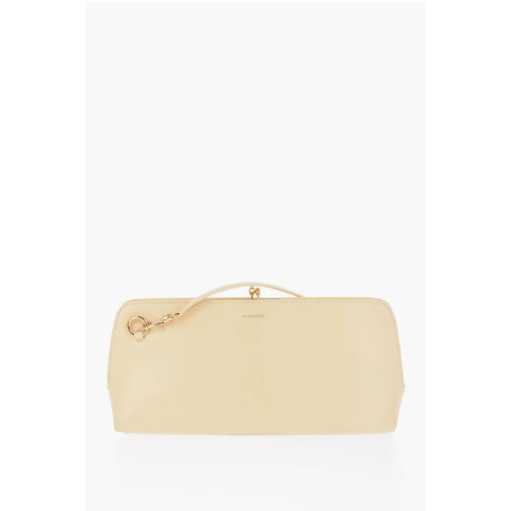 Jil Sander Leather Handbag with Removable Shoulder Strap