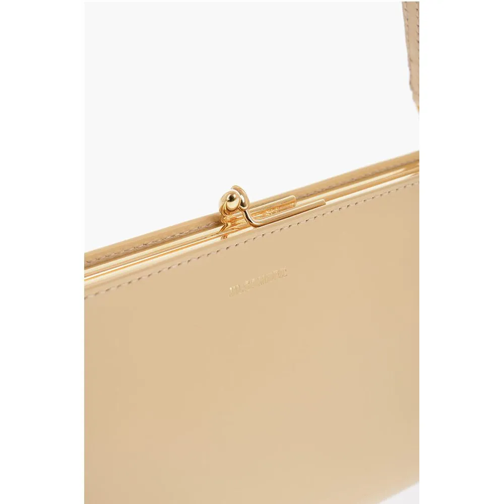 Jil Sander Leather Handbag with Removable Shoulder Strap