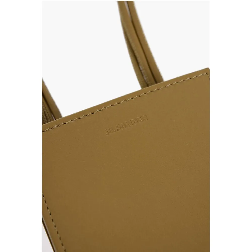 Jil Sander Leather Phone Case with Woven Shoulder Strap