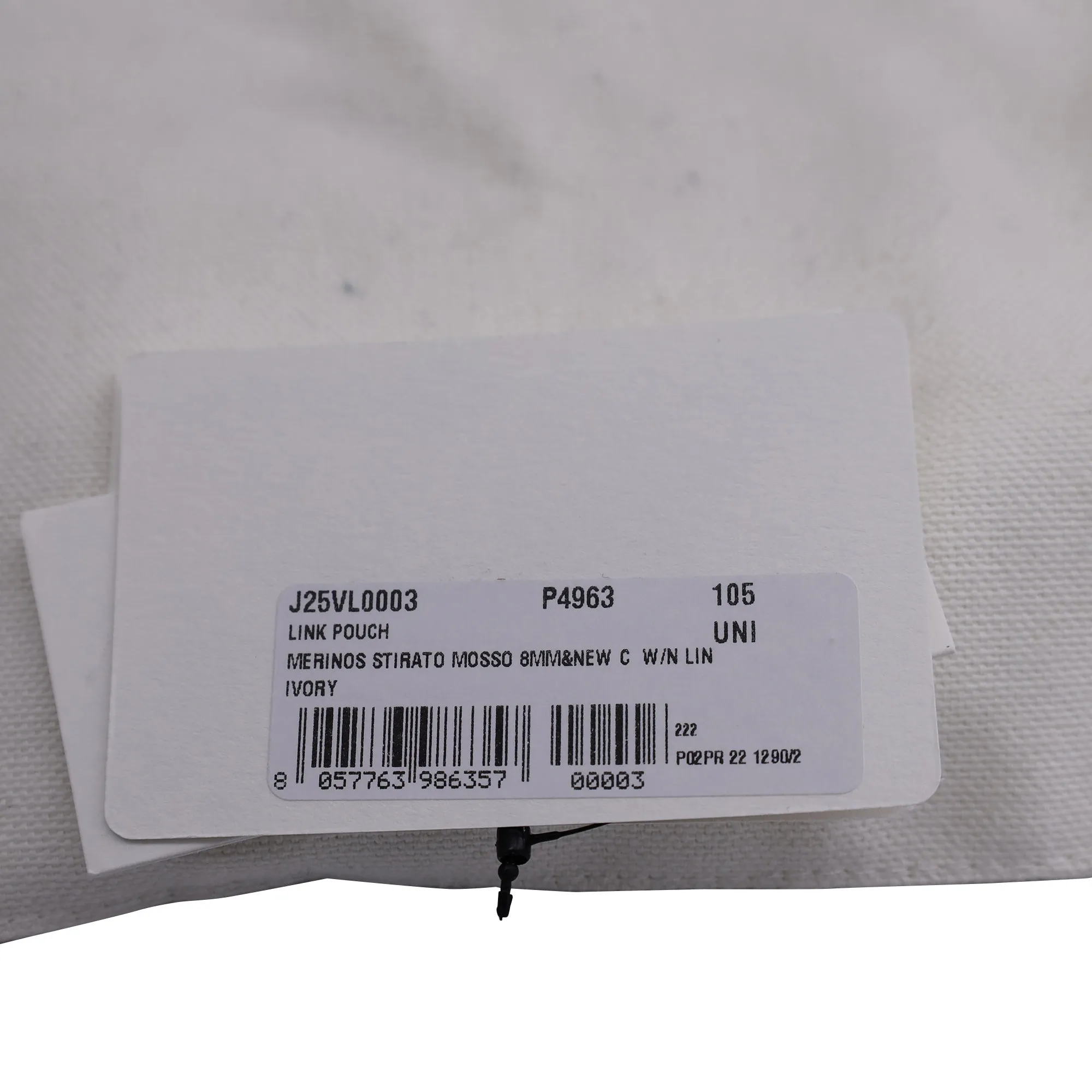 Jil Sander Leather-Trimmed Shearling Pouch in White Synthetic