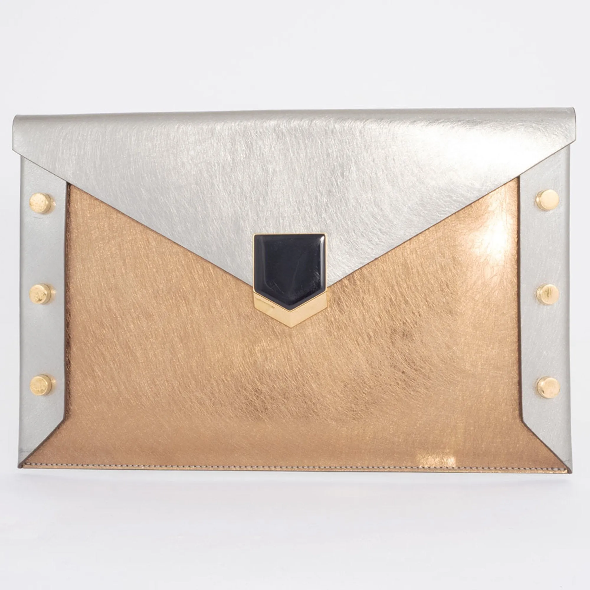 Jimmy Choo gold Leather Clutch Bag (Pre-Owned)