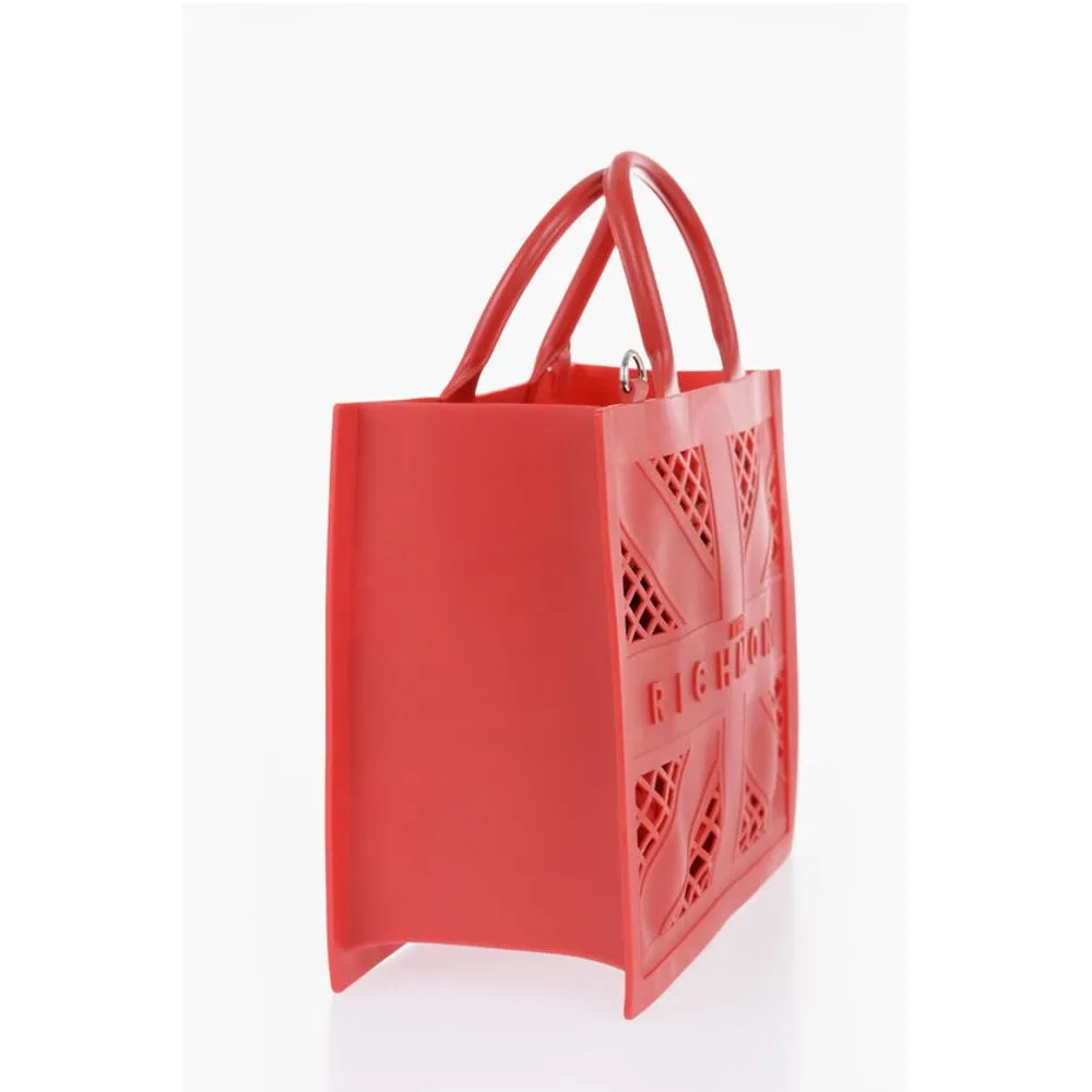John Richmond Solid Color CRACOV Tote Bag with Cut-Out Details