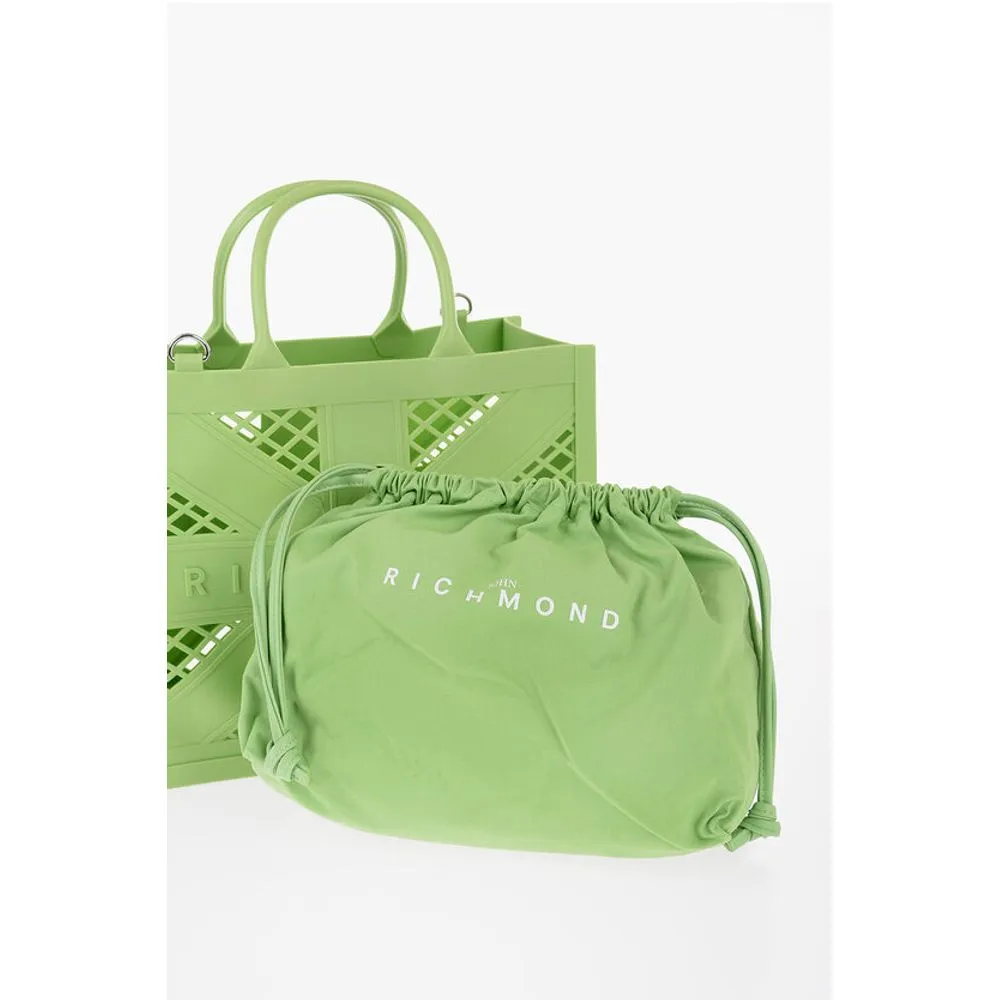 John Richmond Solid Color CRACOV Tote Bag with Cut-Out Women's Details