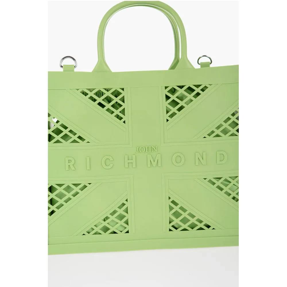 John Richmond Solid Color CRACOV Tote Bag with Cut-Out Women's Details