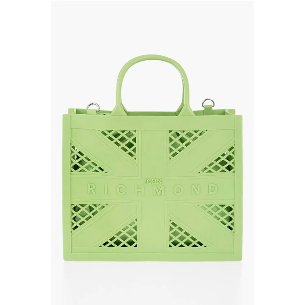 John Richmond Solid Color CRACOV Tote Bag with Cut-Out Women's Details