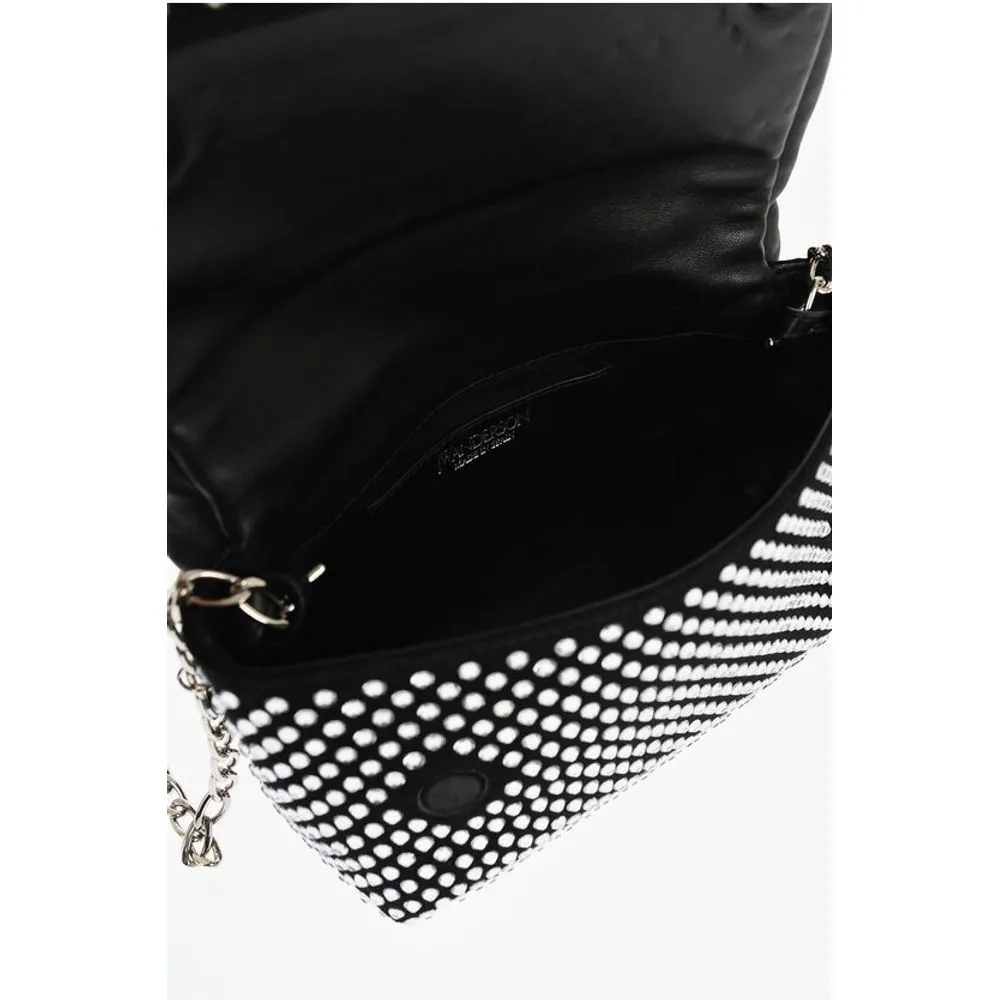 J.W.Anderson Leather MIDI TWISTER Handbag Embellished with Rhinestones