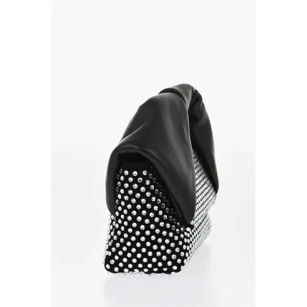 J.W.Anderson Leather MIDI TWISTER Handbag Embellished with Rhinestones