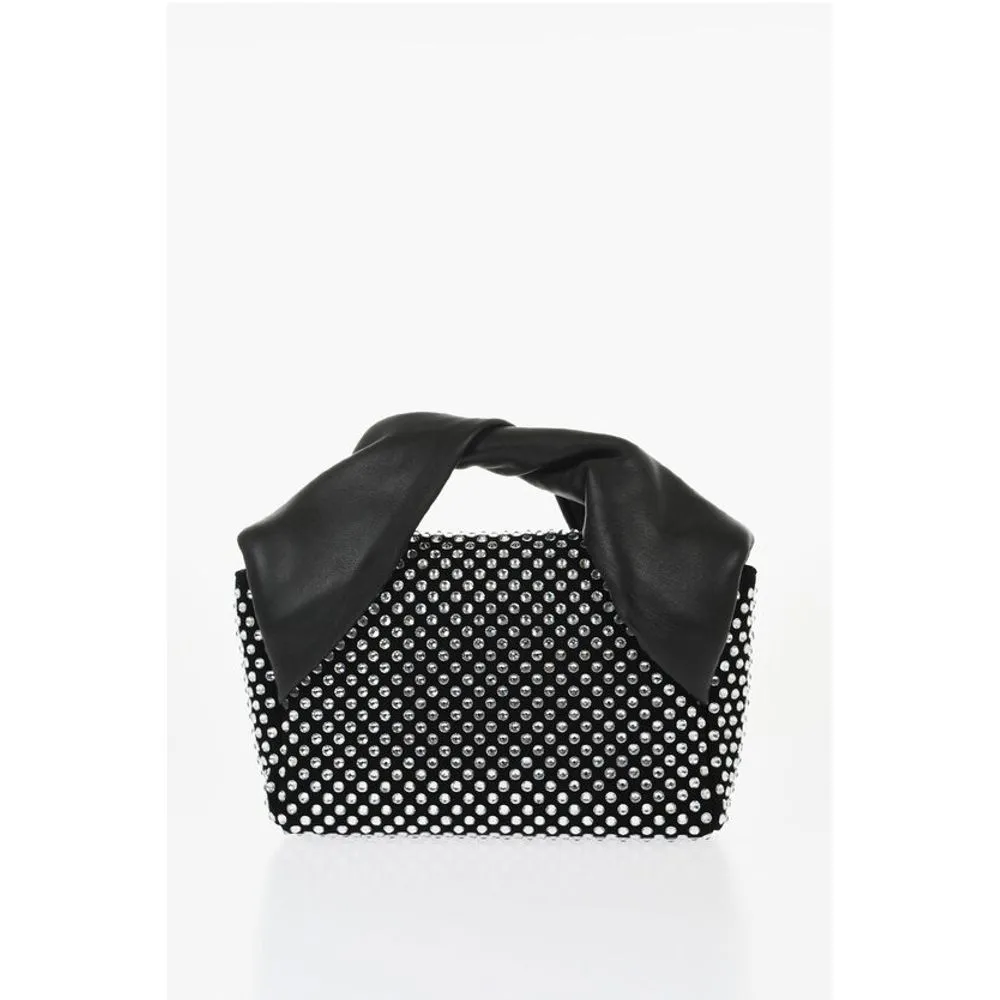 J.W.Anderson Leather MIDI TWISTER Handbag Embellished with Rhinestones
