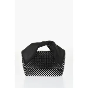 J.W.Anderson Leather MIDI TWISTER Handbag Embellished with Rhinestones